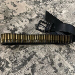 Black leather bullets belt size 30-34”